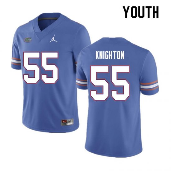 Youth Florida Gators #55 Hayden Knighton NCAA Nike Blue Authentic Stitched College Football Jersey JYM5562LT